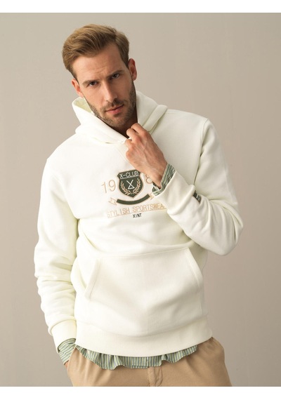 Xint Ekru Regular Fit Kapüşonlu Pamuklu Sweatshirt 300275