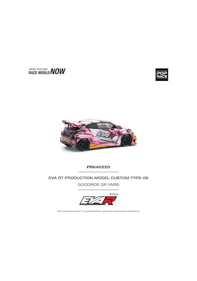 Pop Race 1:64 Eva Rt Production Model Custom Type-08 Goodride Gr Yaris Pr640220 Diecast Model Araba Pembe