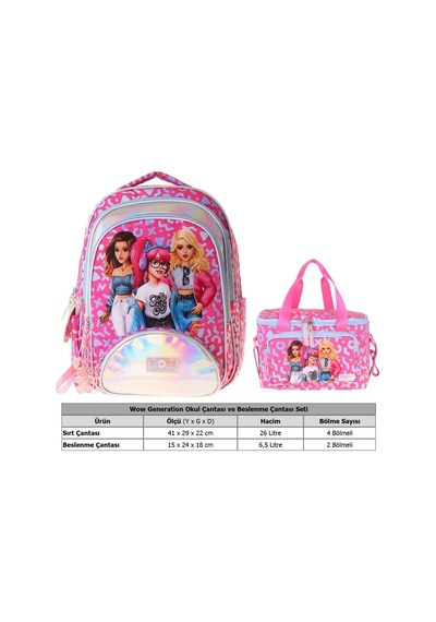 Wow Generation Girl Friends İkili Okul Çanta Seti - Kırmızı Girl Friends Baskılı Kız Çocuk Setwg-w6059b