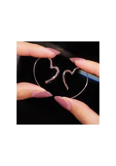 Heart- Kalp Şeklinde Gold/silver Küpe 74799240