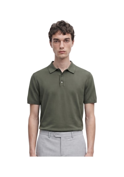 Anthony Jackson Premium Erkek Triko Polo Yaka T-shirt Giovanni Haki