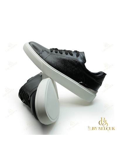 Sneaker Ortopedik Taban Astarlı Siyah  -  Beyaz