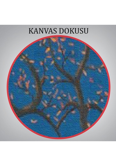 Gece Ay Işığındaki Aşk Ağacı Dekoratif Duvar Tablosu-6197