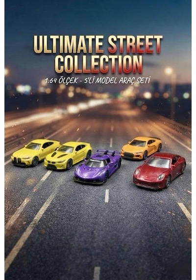 Hobbiez Lisanslı 5 Li Araba Bmw M4-bmw M6-pagani Zonda-audi Rs-porsche 911 1/64 Model Araç Seti