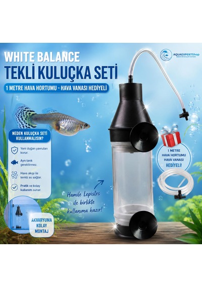 Tekli Akvaryum Kuluçka Makinesi Seti Ciklet Ve Ağızda Kuluçka Yapan Türler İçin Özel 1 Metre Hortum Ve Vana Hediyeli