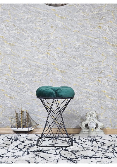 Kare Siyah Boyalı Mavi Puf & Bench Puf Oturak - Bench - Ayak Ucu 001