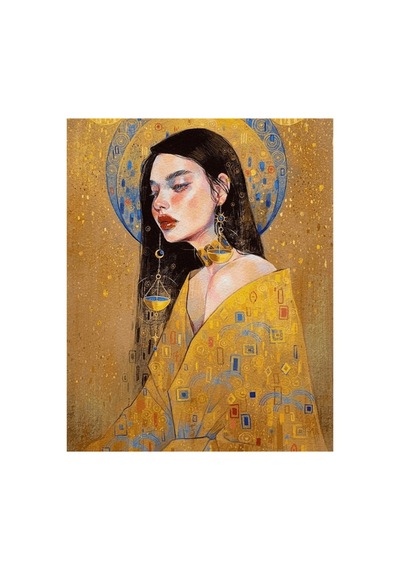 Terazi Kadını Sayılarla Boyama Seti - Çerçeveli, 40x50cm