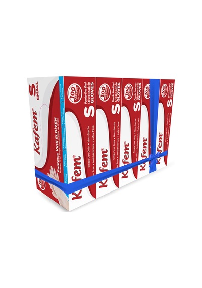 Kafem Beyaz Vinil Eldiveni Pudrasız S 100 Adet X 5 Paket