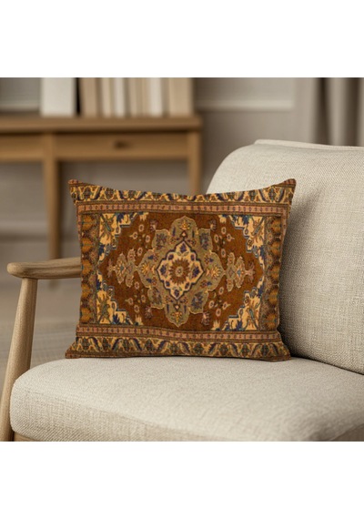 Turkıshrug Kıngdom Pers Halı Motifli Çift Taraflı 43x43 Cm Dekoratif Kırlent Kılıfı Klasik Ve Şık Salonlar İçin 43 X 43 Çok Renkli