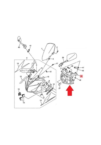 Yamaha FZ1-S Fazer 2007-2012 Or.  Kafa Demiri 5D0-28356-00