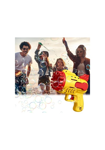 Led Light 29 Holes Bubbles Gun 29 Delikli Çoklu Köpük Atan Tabanca Sarı Köpük Tabancası Pilli Tabanca