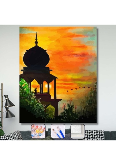 Kuşlarla Dans Sayılarla Boyama Seti - 40x50cm, Çerçeveli