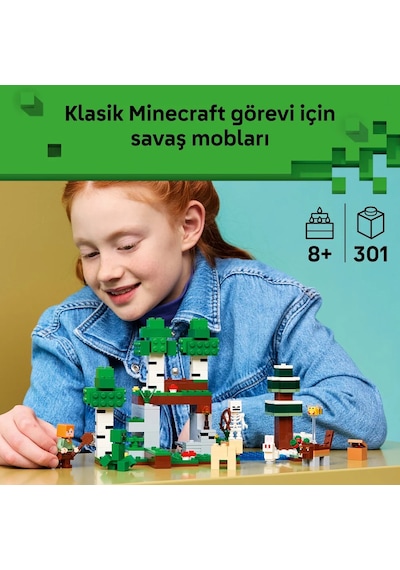 LEGO® Minecraft® İlk Gece Macerası 21593 - 8 Yaş ve Üzeri Çocuklar için 7 Figür İçeren Yaratıcı Oyuncak Yapım Seti (301 Parça)