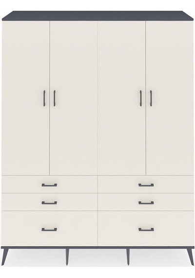 Hyperion Gardrop 8 Raflı 6 Çekmeceli 4 Kapaklı 176x44x221 Antrasit-aytaşı Aytaşı Hyperion Gardrop 8 Raflı 6 Çekmeceli 4 Kapaklı 176x44x221 Antrasit-aytaşı Aytaşı