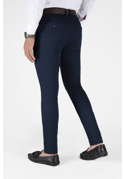 Terapi Men Erkek Lacivert Slim Fit Italyan Kesim Keten Pantolon Lacivert