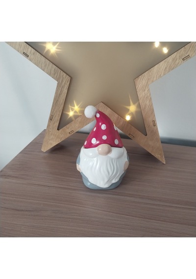 Yılbaşı Cücesi Gnome Puantiye Desen Şapkalı Hediyelik Dekor Puantiye Desen Şapka