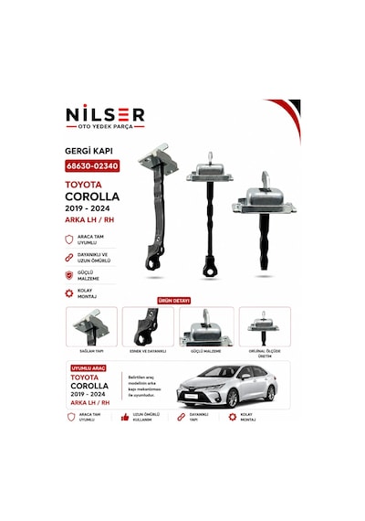 Toyota Corolla Kapı Gergi Arka 2019-2024 1 Adet