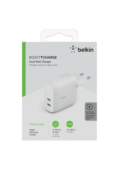 Çift 20w Usb-c Pd Duvar Şarj Cihazı 40w