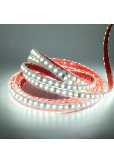 Sb-6508 Led Şerit, Beyaz Ve Gün Işığı Şerit Led Işık 120 Led, Silikonlu 10 Cm Kesilebilir, Aç Kapat Butonlu Fişli, Tak Çalıştır Gizli Tavan Işık Bandı Mutfak Tezgah Beyaz, 5 Metre