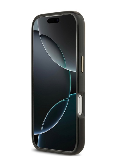 Apple Uyumlu iPhone 17 Pro Kılıf Lacoste Lisanslı M-safe Özellikli Gold Timsah Logolu Buzlu Kapak Siyah Siyah