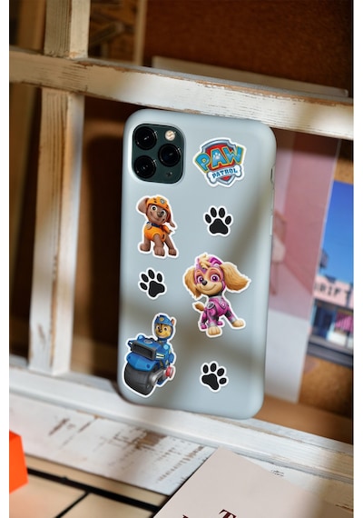 Pawpetrol Sticker Seti - Kalem Suluk Defter Cam Masa Laptop Tablet Sticker Suya Dayanıklı, Mini Stic Çok Renkli