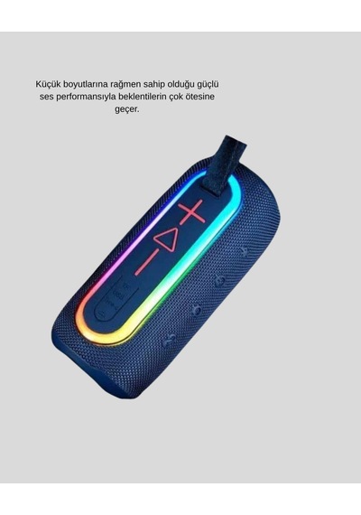 Taşınabilir Mini Bluetooth Hoparlör Güçlü Ses Ve Şık Kırmızı Tasarım -
