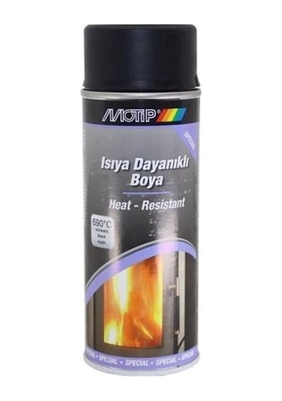 Motip Isıya Dayanıklı Mat Siyah Sprey Boya 690 C Benzin Ve Kimyasal Dirençli 400 Ml Egzoz Ve Mangal
