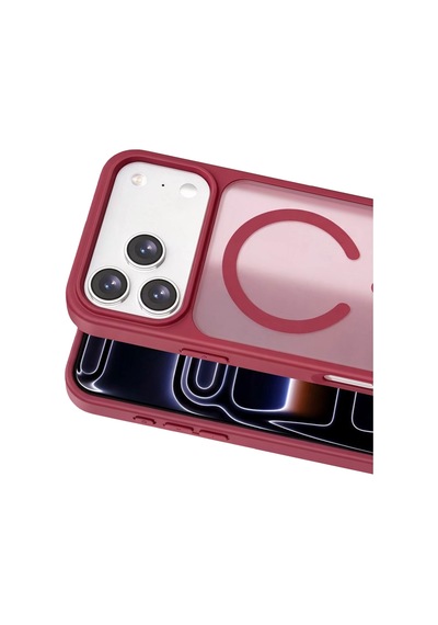 Joko - 482 - Apple iPhone Uyumlu 18 Pro Jota Magsafe Kapak - Glblseme - - Bordo