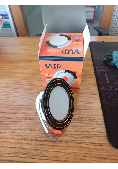Siyaha Gold Çizgili 6w Led Spot 4000k 4000K