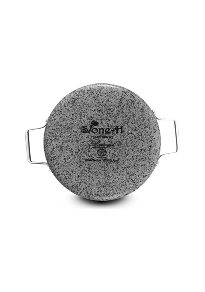Brioni Stone-h 32 Cm Çizilmez Yanmaz Yapışmaz Basık Tencere Sh-127 Gri
