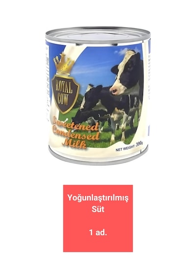Royal Cow Sweetened Condensed Milk Yoğunlaştırılmış 390 G