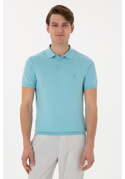 U.S. Polo Assn. Erkek Slim Fit Polo Yaka Aqua Tişört 50299359-VR007