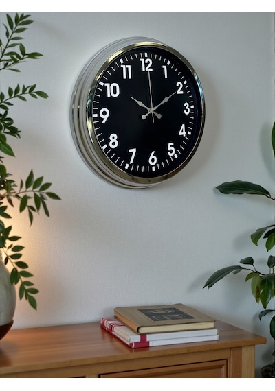 Büro Ev Ofis Hediyesi İçin 40cm Krom Trend Stil Duvar Saati Diğer