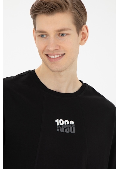 U.S. Polo Assn. Erkek Comfort Fit Bisiklet Yaka Siyah Tişört 50287049-VR046