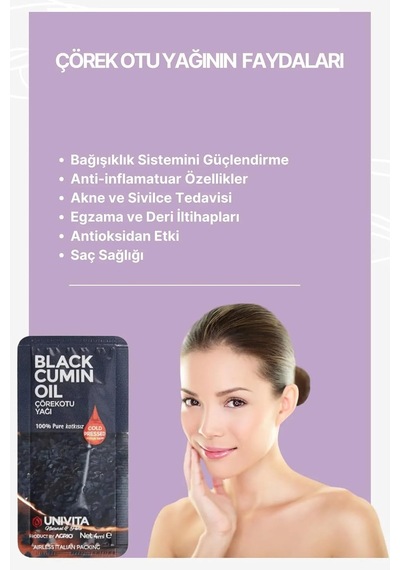 %100 Doğal Katkısız Çörek Otu Yağı - Saç Güçlendirici/black Cumin Oil 4ml X 6 Adet Diğer