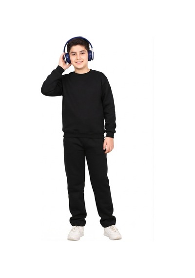 Erdem Kıds Unisex Kız-erkek Çocuk 3 İplik Şardonlu Pamuklu Basic Bisiklet Yaka Okul Eşofman Takımı Siyah Siyah Erdem Kıds Unisex Kız-erkek Çocuk 3 İplik Şardonlu Pamuklu Basic Bisiklet Yaka Okul Eşofman Takımı Siyah Siyah