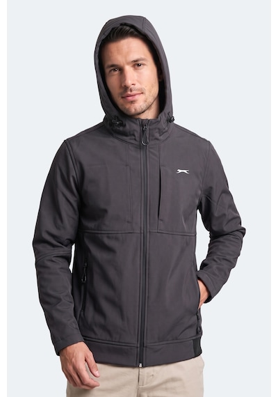 Slazenger Centra Erkek İçi Polarlı Rüzgar Ve Su Geçirmez Softshell Antrasit Mont & Kaban