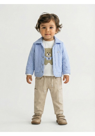 Xo Kids Erkek Çocuk 3lü Alt Üst Takım 1-3 Yaş 11201 Mavi