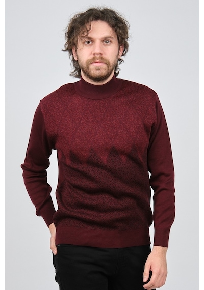 Ateş Triko Erkek Yarım Balıkçı Yaka Desenli Kazak 6091804 Bordo Bordo Ateş Triko Erkek Yarım Balıkçı Yaka Desenli Kazak 6091804 Bordo Bordo