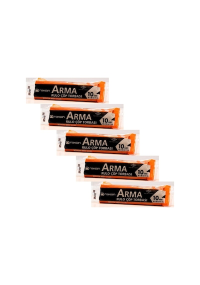 Arma Standart Büyük Boy 50 Litre Çöp Torbası Poşeti / 65 x 80 CM - Siyah - 10 Adetlik 5 Rulo