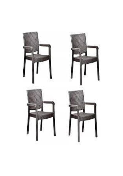 Troya Rattan Koltuk 4'lü Paket Kahverengi