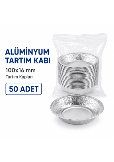 Alüminyum Tartım Kabı - 100x16 Mm Tartım Kapları 50 Adet