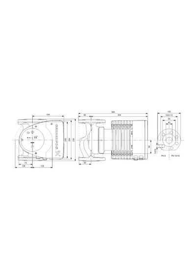Grundfos Magna1 40-100 F 220 Mm 200-300.000 Kazan İçin Frekans Konvertörlü Sirkülasyon Pompası 10mss 21m³/h