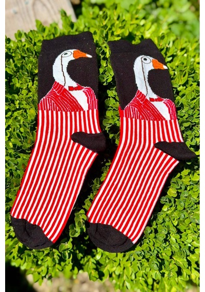 Lousocks Unisex Kaz Tasarım Soket Çorap Siyah
