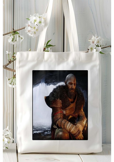 Art Hediye God Of War Oyun Baskılı Omuz Çanta Kişiye Özel Model 19 Çok Renkli