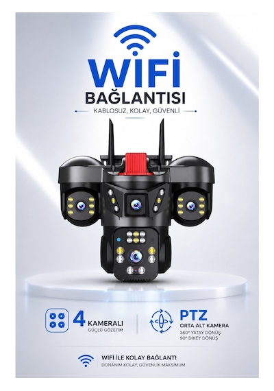 Linadex Lx-7676w Wifi 4 Kameralı Hd Güvenlik Kamerası