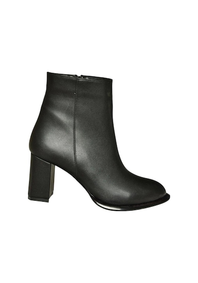 Fox Shoes V590166309 Siyah Kalın Topuklu Klasik Kadın Bot Siyah-Suni Deri