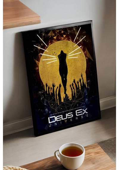 Deus Ex Universe Siyah Ahşap Çerçeveli Poster, Dekoratif Oyun Duvar Tablosu