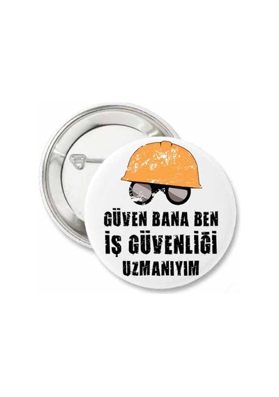 Güven Bana Ben Iş Güvenliği Uzmaniyim Yaka Rozeti 10 Adet Çok Renkli