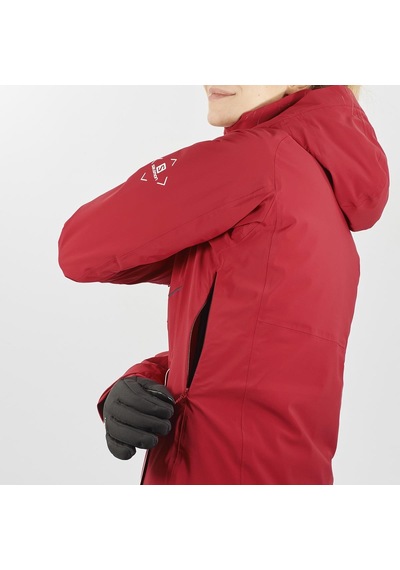 Salomon The Brilliant Kadın Kayak Kar Montu-LC1630600 Red Chili-White